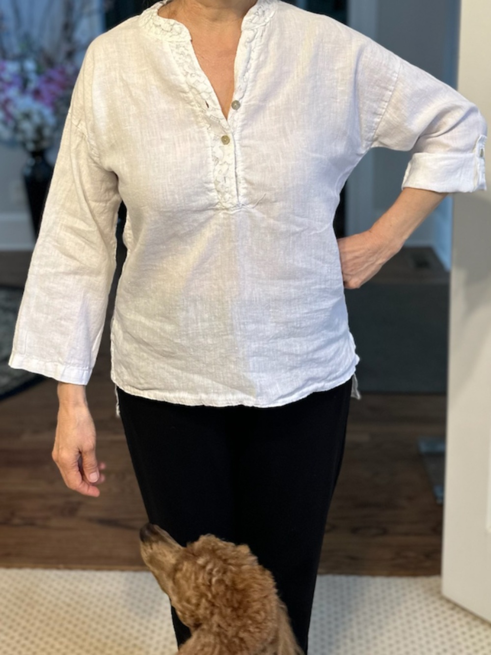 Viola Borghi White Linen Tunic Size Small